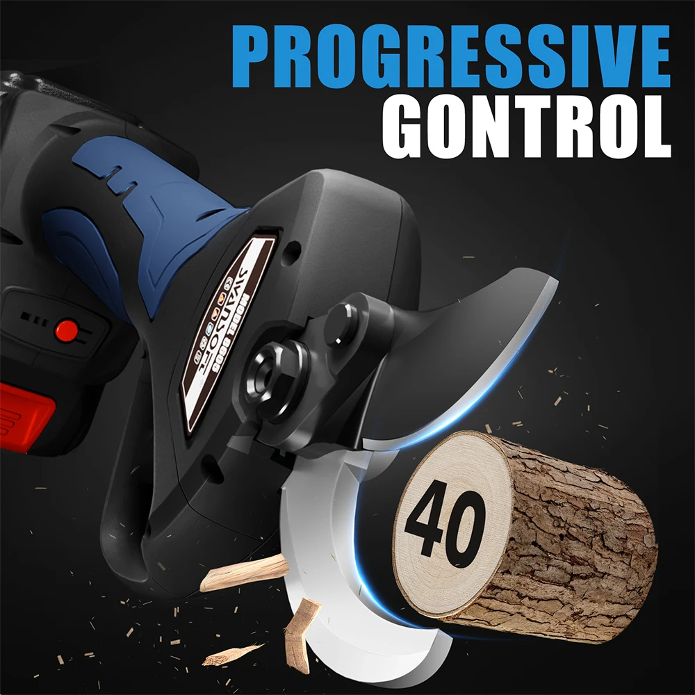 SWANSOFT 40mm Lithium Battery Pruning Scissors / 8605 Pruner Garden Tools Electric Shears Cutting Wooden Branches SC8605 3