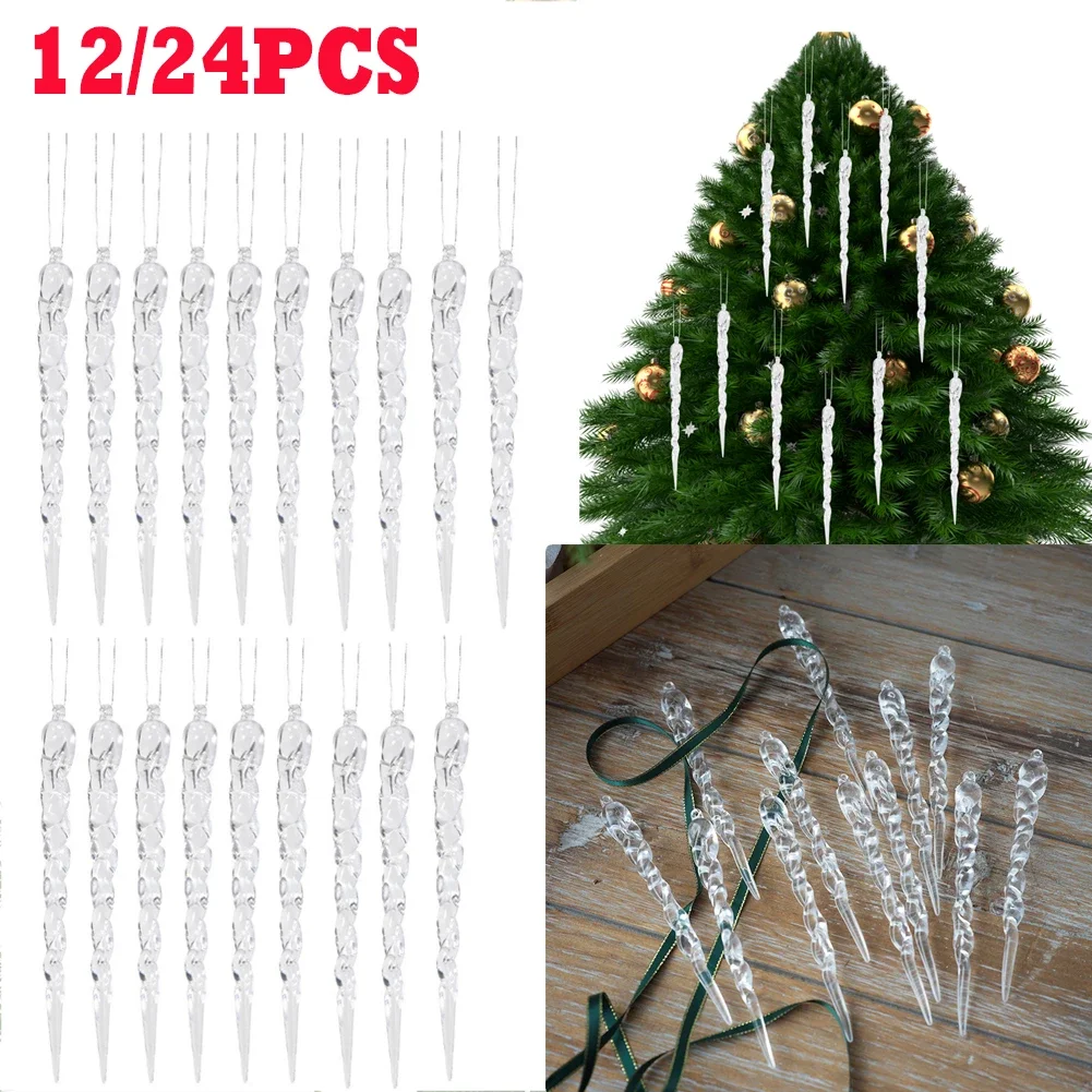 Clear Plastic Christmas Icicle Decorations for Winter Party