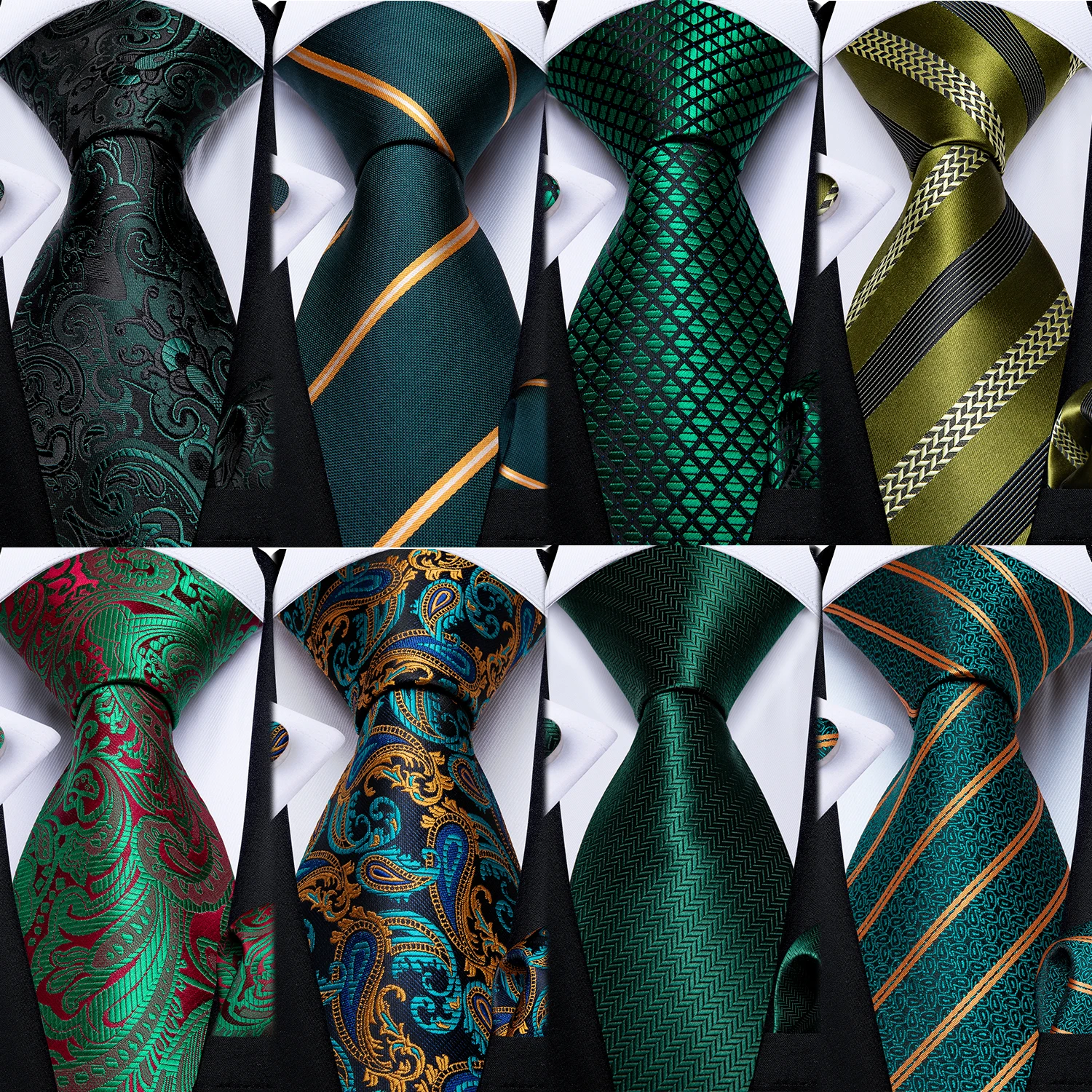 Neck Tie DiBanGu Ties For Men Hanky Cufflinks Set 17 Styles Necktie For Male Business Wedding Party Mens Ties Tie