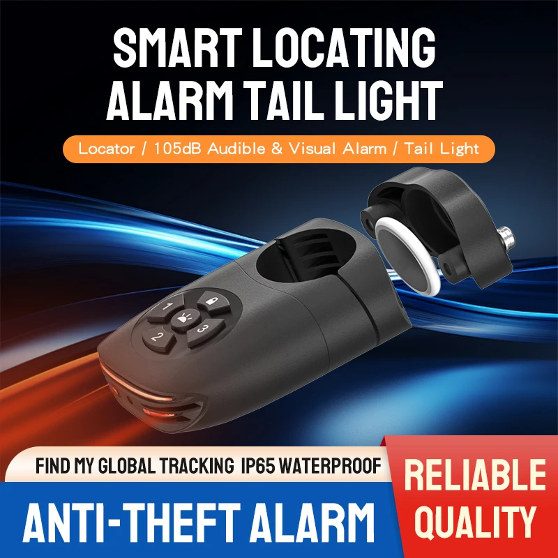 High-Decibel Bike Security Alarm with Integrated Tail Light and Advanced Features