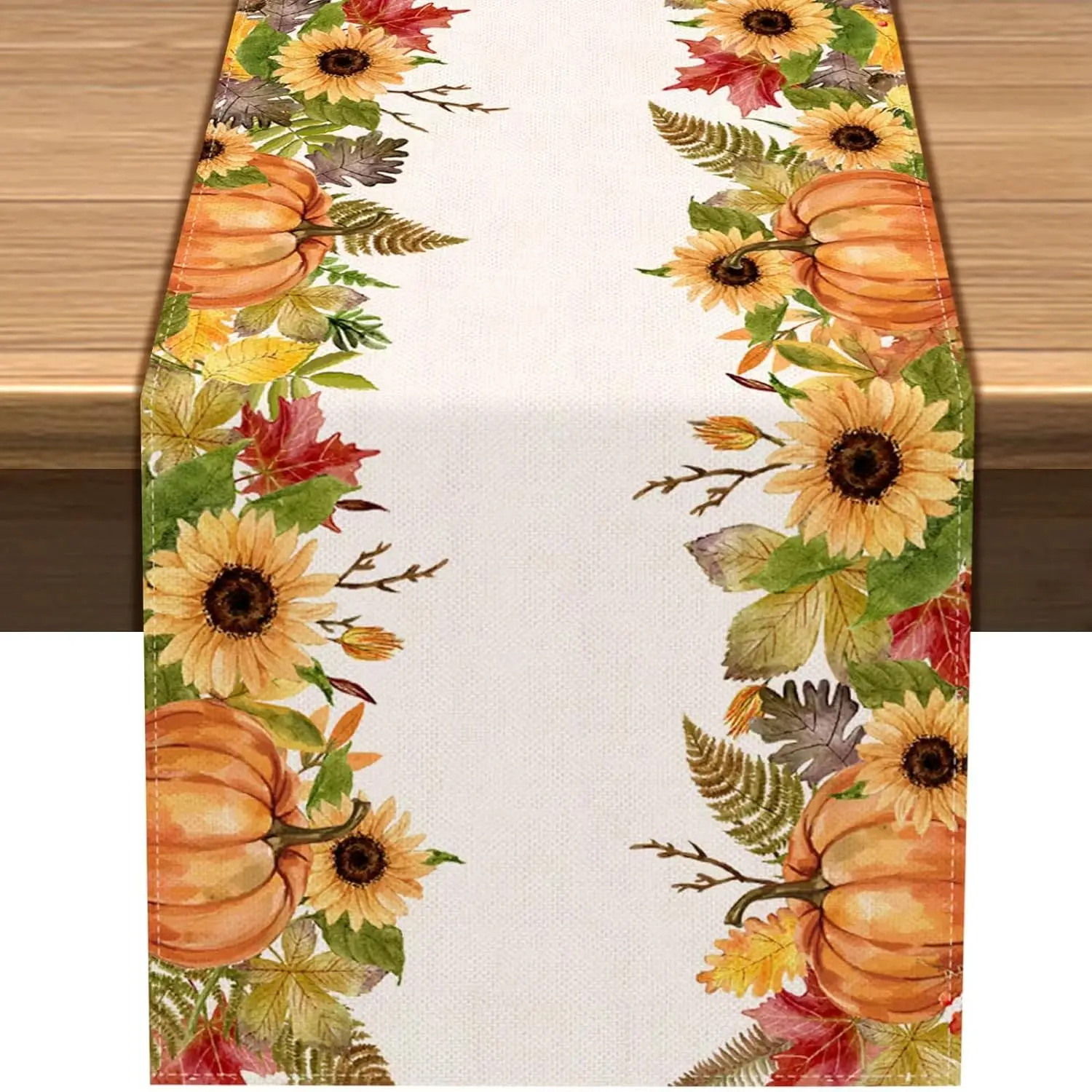 

Pumpkin Sunflower Fall Linen Table Runners Autumn Maple Leaves Kitchen Dining Table Decor Farmhouse Holiday Wedding Party Decor