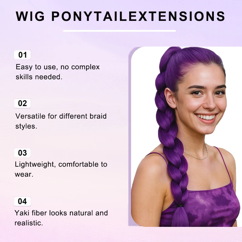 Women's Clip Style Ponytail Extension With Claw Clip - Instantly Fluffy Braid, Straight Hair Clip Tail, Suitable for Parties