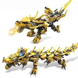 Ninjagoed – ensemble 2 en 1 de Ninja Dragon doré Mech créateur de Dragon, blocs de construction éducatifs, jouets pour enfants, cadeau à faire soi même 
