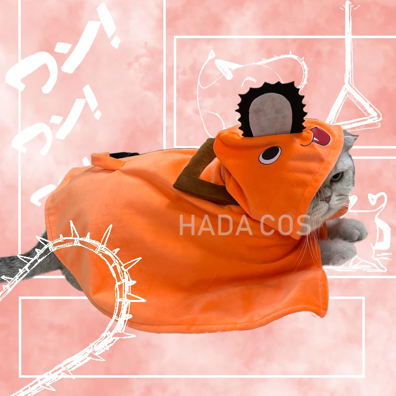 Anime Chainsaw Man Pochita Cat Clothes Cloak Hoodie Coat Cosplay