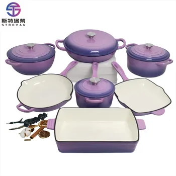 Multicolor Enamel Cast Iron Casserole Set 1