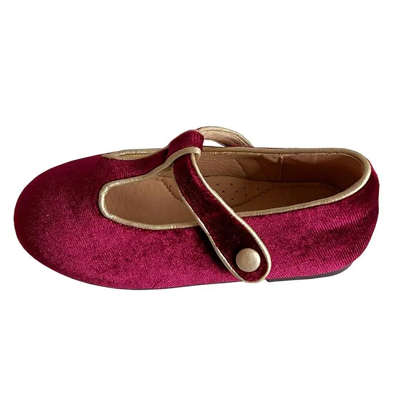 Autumn Winter Velvet Sweet Cute Casual Baby Girls Shoes Non Slip Solid Color High Quality Children Princess Shoes
