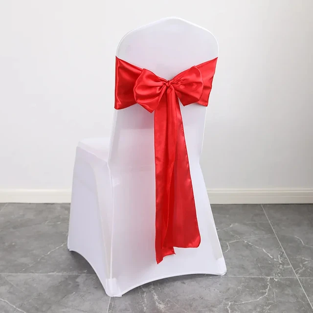 Ceinturage de Chaise en Satin avec Nministériels d, Ruban pour Décoration de Mariage, ix, Événement, Hôtel, Banquet, 10 Pièces/Lot 5