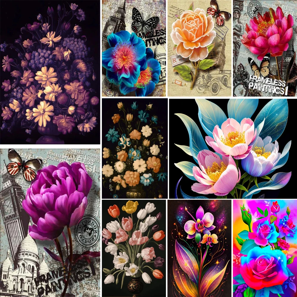 

Цветы Tuilp роза Краска по номерам для взрослых акриловая краска крафт набор для взрослых домашний Декор подарок для жены Прямая поставка Лидер продаж