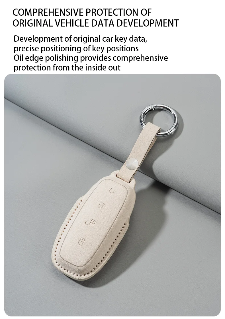 Suede keybag For DENZA D9 2025-2023 Remote key protection cover Suede keycase Ca