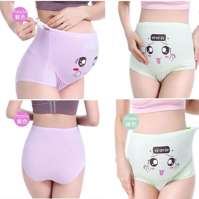 Mutandine di cotone per la biancheria intima di maternità incinta Mutandine vestiti per le donne incinte Slip di gravidanza Intimo di maternità a vita alta - immagine 5