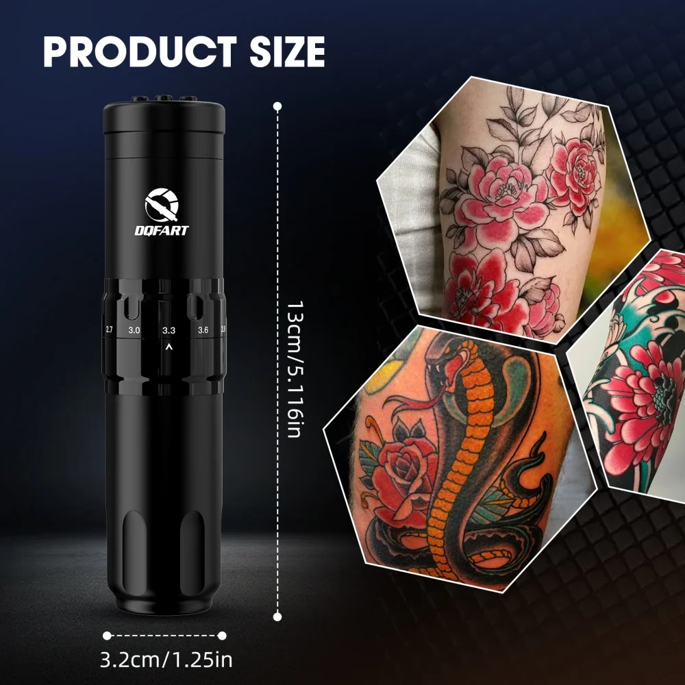 Set DQFART T1Pro per Tatuaggi, Macchina Elettrica Wireless di Alta Qualità per Artisti Professionisti, Aghi per Tatuaggi, Inchiostro per Tatuaggi - immagine 6