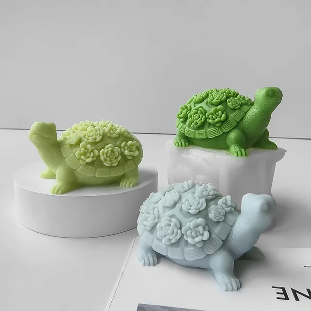 Creative Sculpture Tortoise Silicone Mold DIY Gypsum Resin Mold Handmade Soy Wax Soap Cement Artwork Home Luxury Decoration