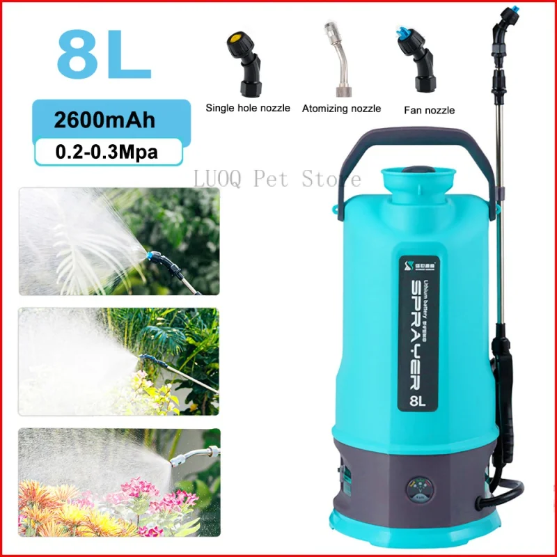 

8L Garden Irrigation Electric Sprayer High Pressure Atomizing Sprayer Lithium Battery Rechargeable Agricultural Gardening Tools