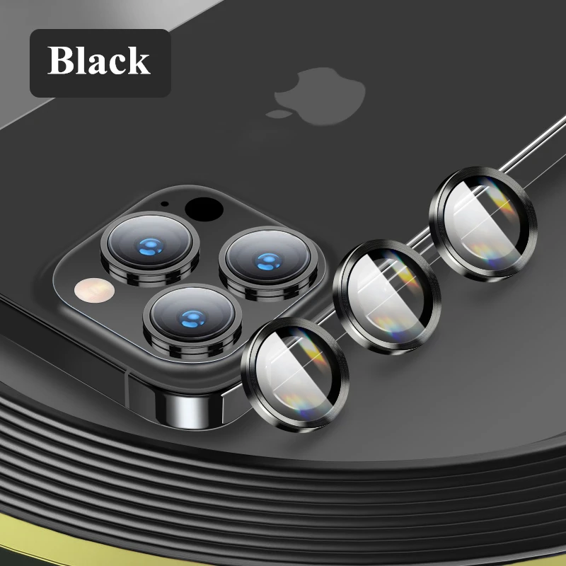 For iPhone 15 Pro Max Camera Lens Metal Ring Screen Protector For iPhone 14 Pro Max 13 12 11 Back Lens Protective Tempered Glass