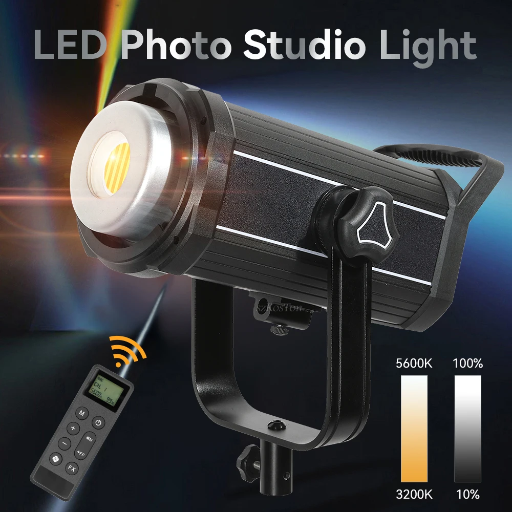 

LED Continuous Video Light 300W 3200-5600K Bi-Color Continuous Lighting Dimmable COB Studio Lights for Photography Video Record
