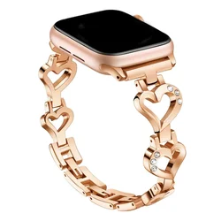Elegant Rose Gold Metal Watch Bracelet - Luxury Women's Strap Accessory - 42(S3) 44 45 46 49mm (Rose gold)