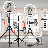 Tripod With LED Ring Light For Phone Tripod Camera Stand Selfie Photography Light LED Lamp Color Photo Studio For YouTube Live