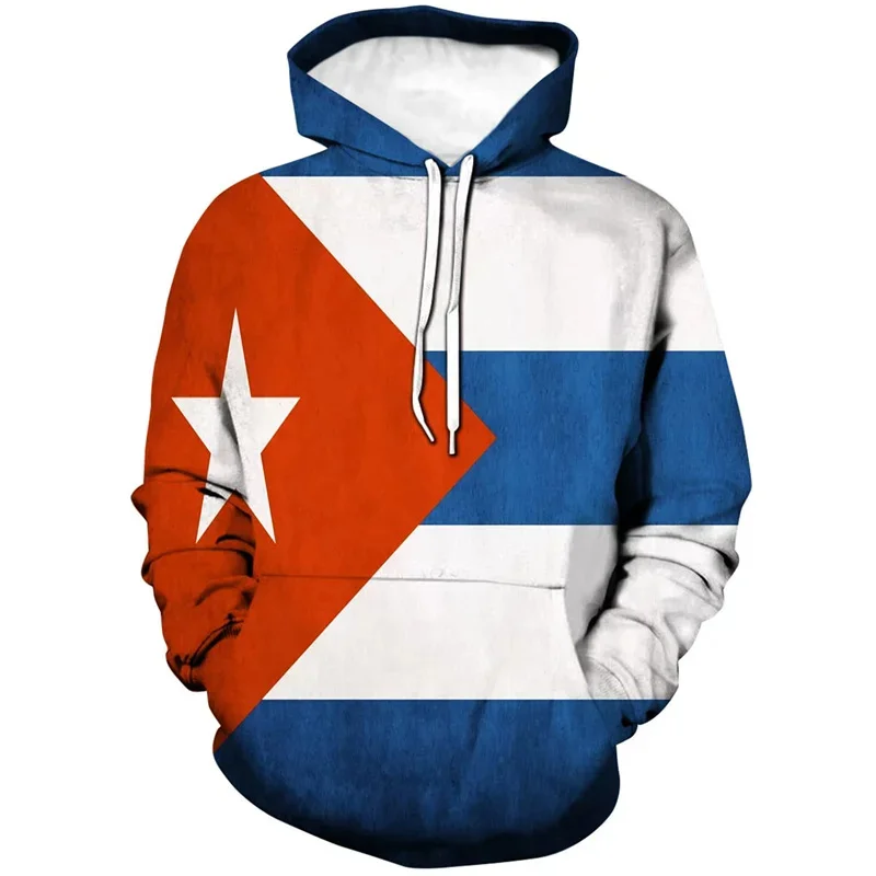 thumbnail image 1 of Sudadera con capucha con estampado 3D de la bandera de Cuba para hombre, sudaderas de manga larga con patrón cubano, tops tipo pulóver, sudaderas deportivas de moda para correr, sudaderas de gran tama, 1 of 4