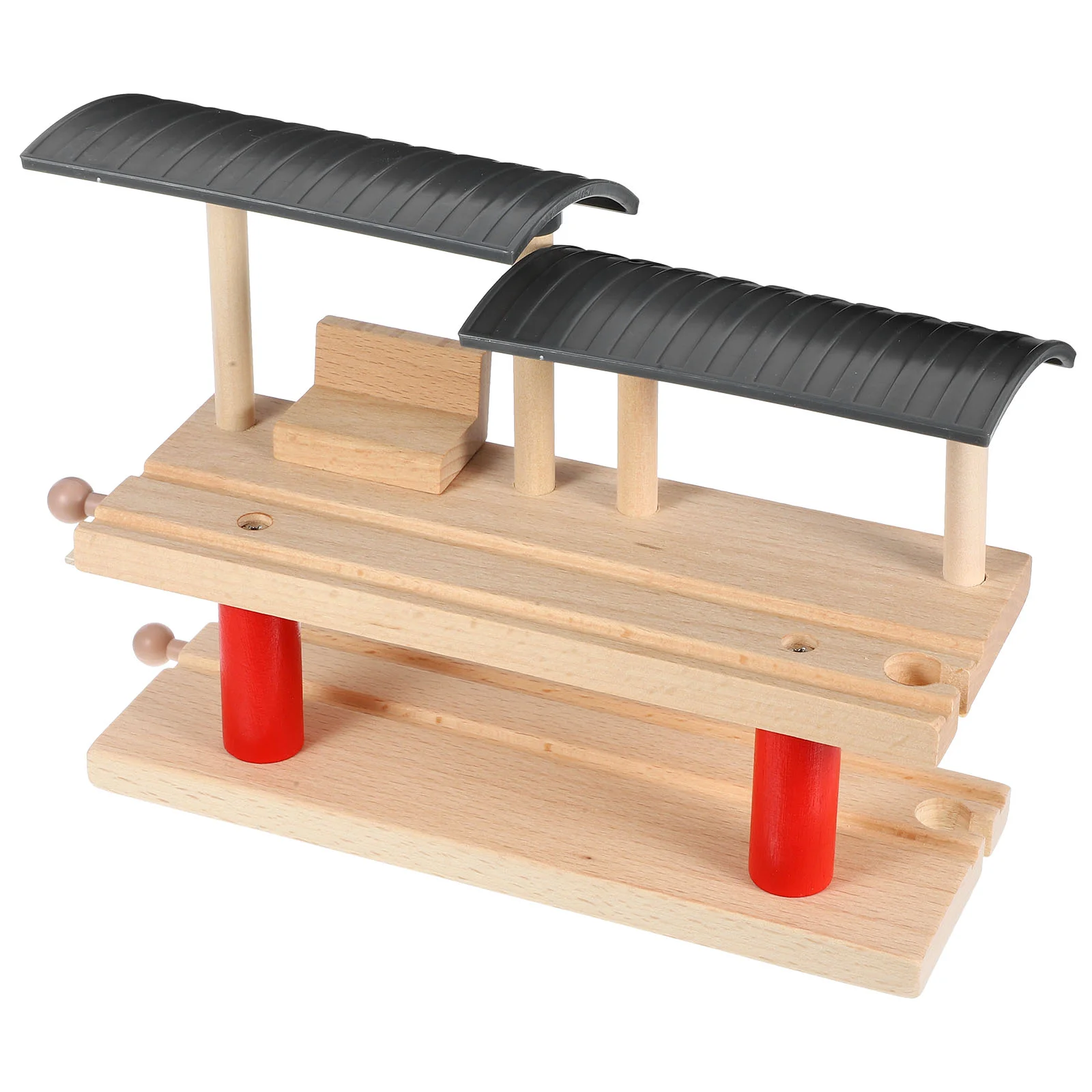 Train Track Accessories Simulation Station Platform Model Kids Toys Railway Decorative Wood DIY Child Woody