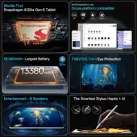 Tablette OnePlus Pad 4 Version Globale Snapdragon 8 Elite Gen 5 Écran 13,2 Pouces 3,4K 144Hz True Color 8 Haut-parleurs Wi-Fi 7 Android 16 Batterie 13380mAh 2