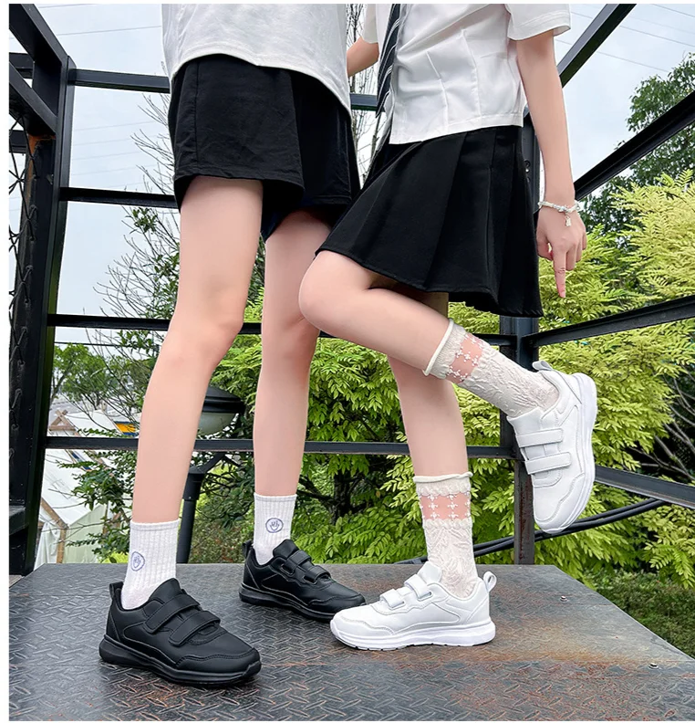 Weiße Unisex-Schuhe mit magischer Schnalle, leicht, für Paare, Sport, Schule, Tanzschuhe_voghion.com