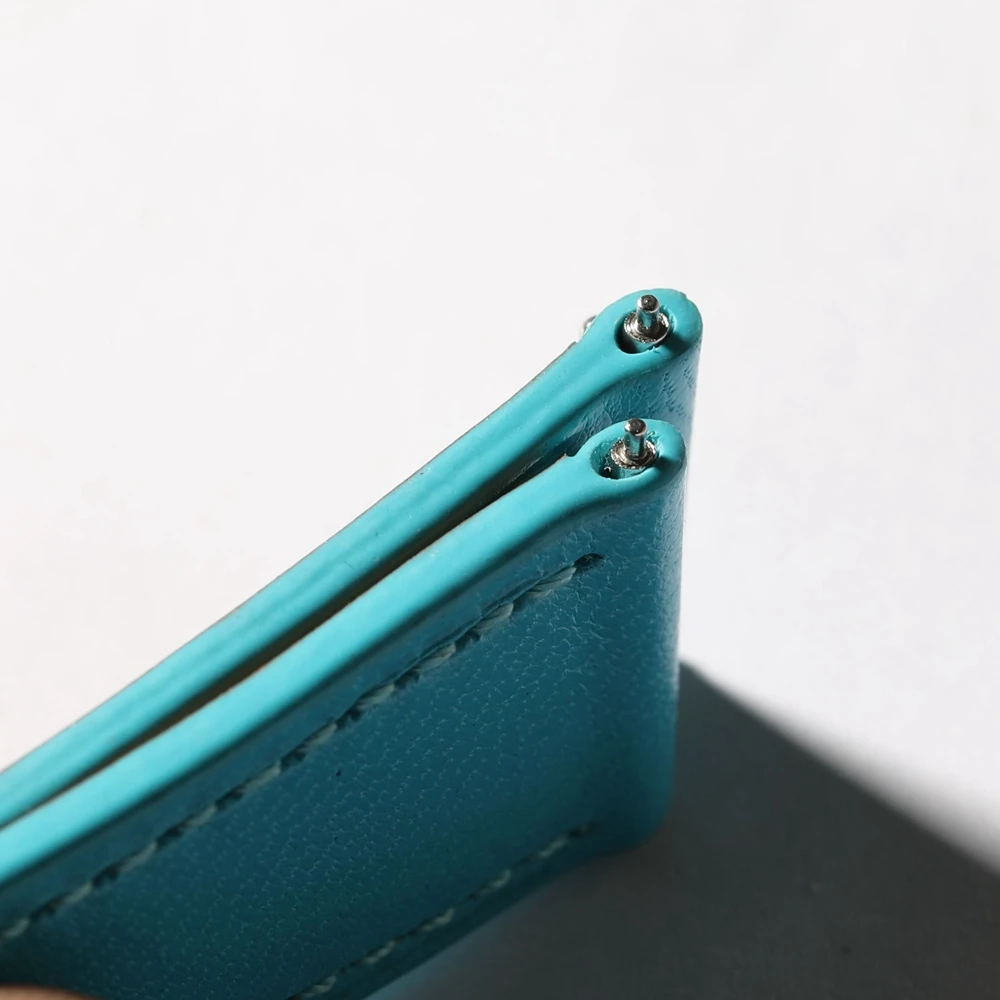 Handmade Blue Genuine Leather Vintage Watchband with Quick Release