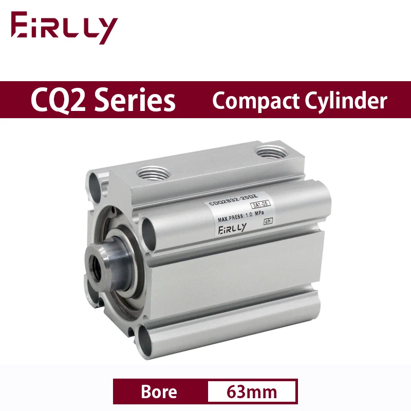 

CQ2B63 CDQ2B63 Compact Cylinder Standard Type Double Acting single Rod Bore 63mm stroke 5-100mm Female Thread