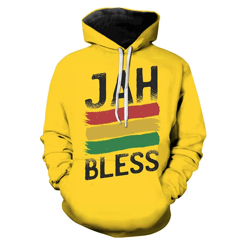 

3D Raggie Singer Bob Marley Printed Hoodies For Men Kid Fashion Hip Hop Hooded Hoody Jah Bless Harajuku Clothes Streetwear Tops