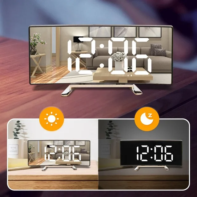 LED Curved Screen Mirror Clock 2
