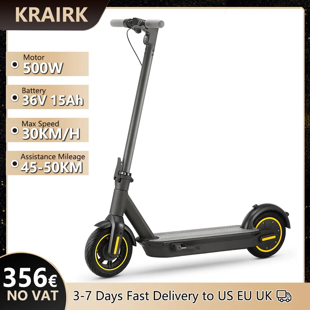 

500W Electric Scooter 36V 15AH 30km/h Max Speed 50KM Range 10 inch Tires Smart Trottinette électrique for Adults with APP Lock