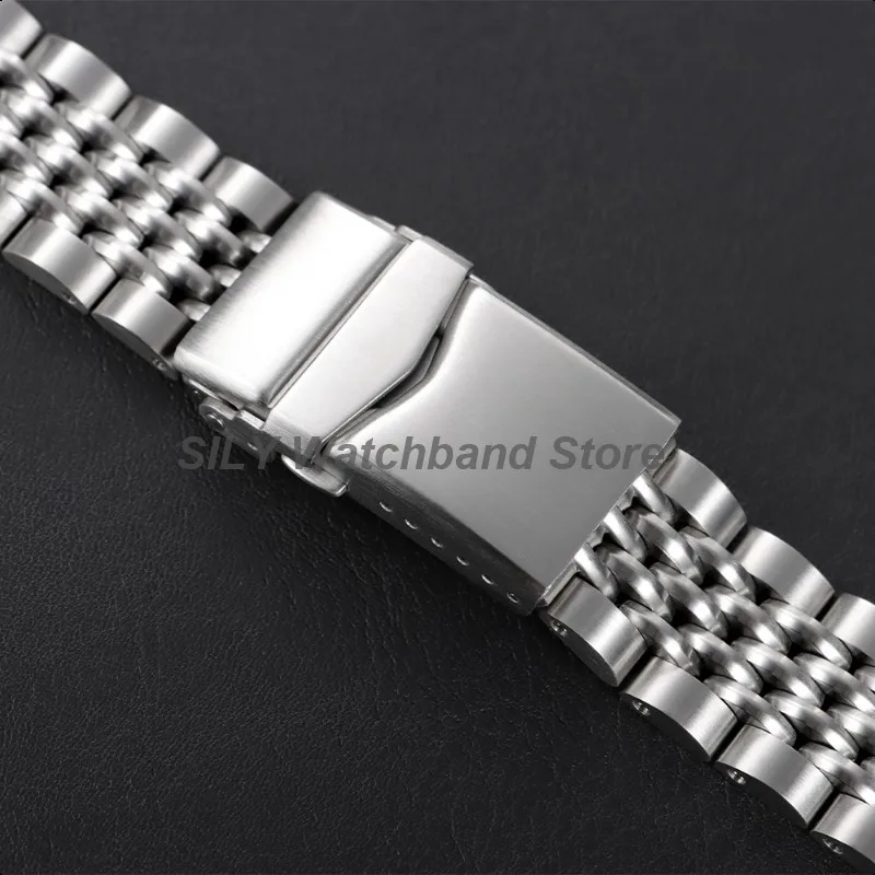 Stainless Steel Watchband with Screw Link and Straight/Curved End Strap – 20/22mm Bracelet