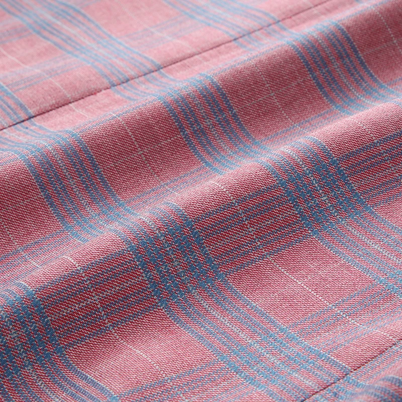 Pink Dress Plaid Blazer for Men Spring New Notched Lapel One Button Suit Jacket Wedding Business Formal Blazer Hombre