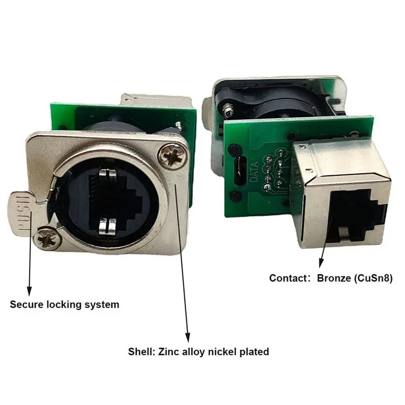 ABZZ-20X Ethercon Rj45 섀시 소켓, D-N8FDP RJ45 피드/패스 패널 마운트 잭, D 시리즈 Cat5 RJ45 수직 패널 마운트