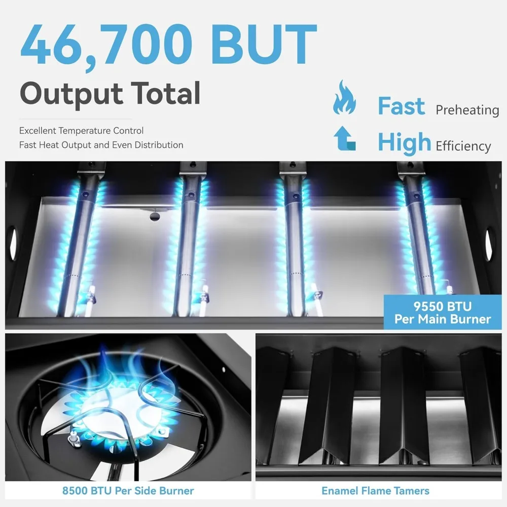 2in1 Propane Gas BBQ Grill with Side Burner 6