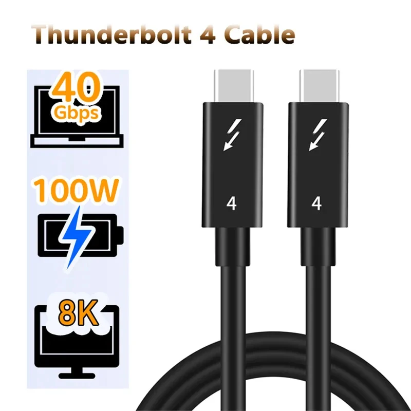 

Thunderbolt 4 Cable PD100W USB C To Type C Fast Charging Cable 8K@60Hz 40Gbps Type-C Video Data Cord for iMac Macbook Pro Switch