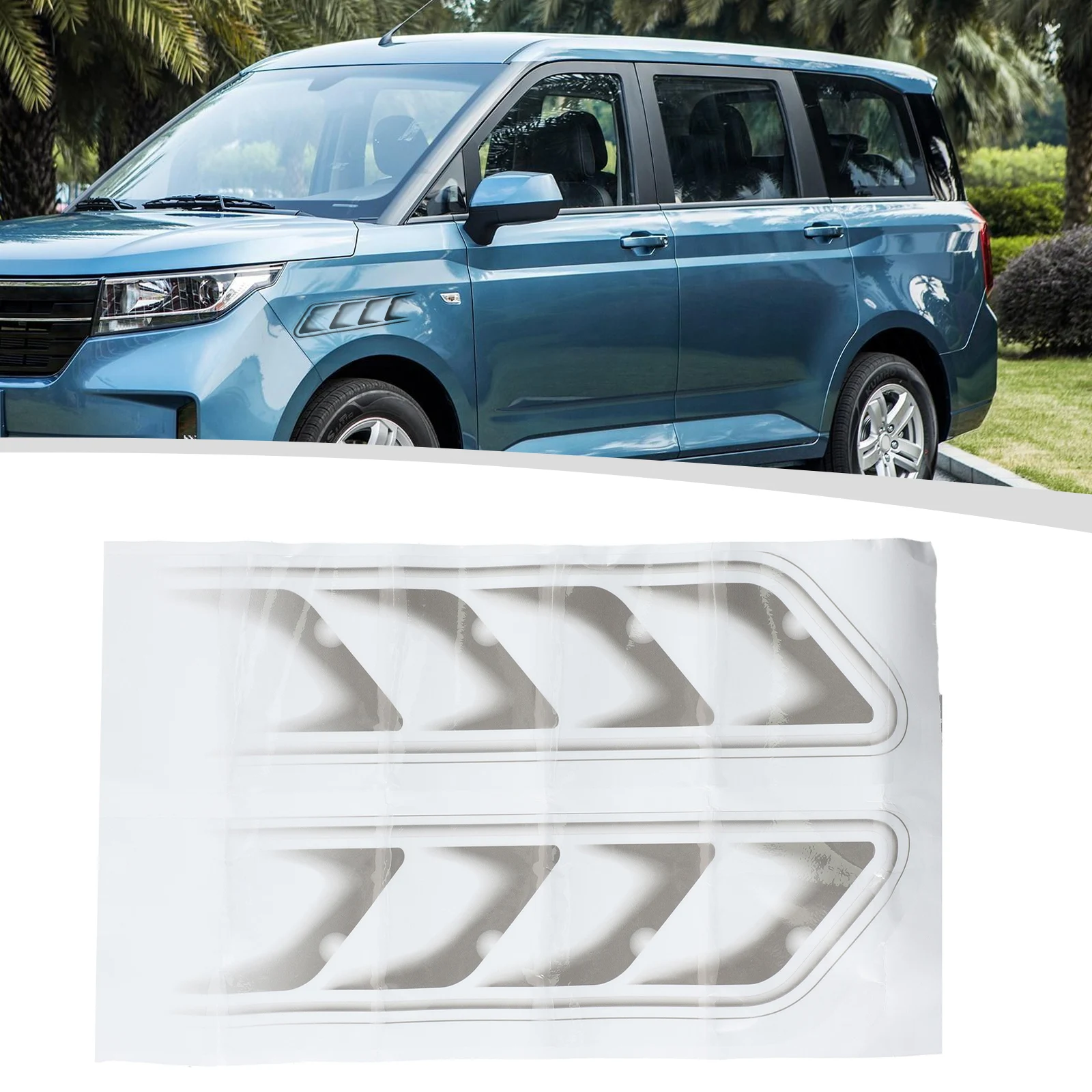 

1 Pair Car Sticker 3D Car Cover Decoration Front Modification Sticker Sunscreen Waterproof Convenient Installation