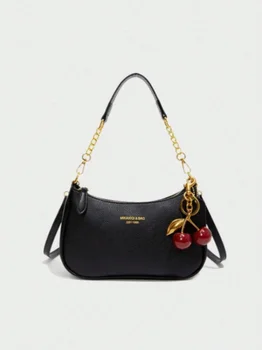 2026 Trendy Cherry Women Shoulder Bag PU Leather Hobo Bag Cute Cherry Charm Underarm Bag Small Crossbody Purse Daily for Girls 1