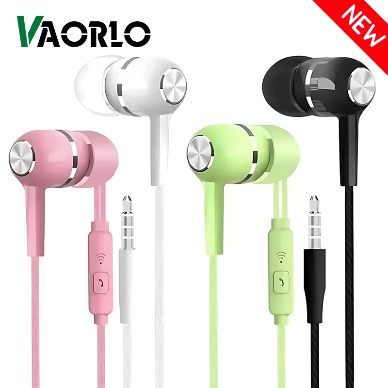 3.5mm Wired Headphones In Ear Headset Wired Earphones with Microphone Bass HiFi Stereo Earbuds Sports Music Gaming For Phones PC 1