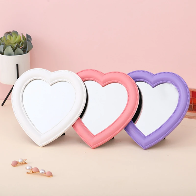 Makeup Mirror Acrylic Mirrors Wall Mirrors Heart Mirror Cosmetic Mirror Decorative Girl Heart Student Dormitory Home Decor Living Room Decoration Wall Decor