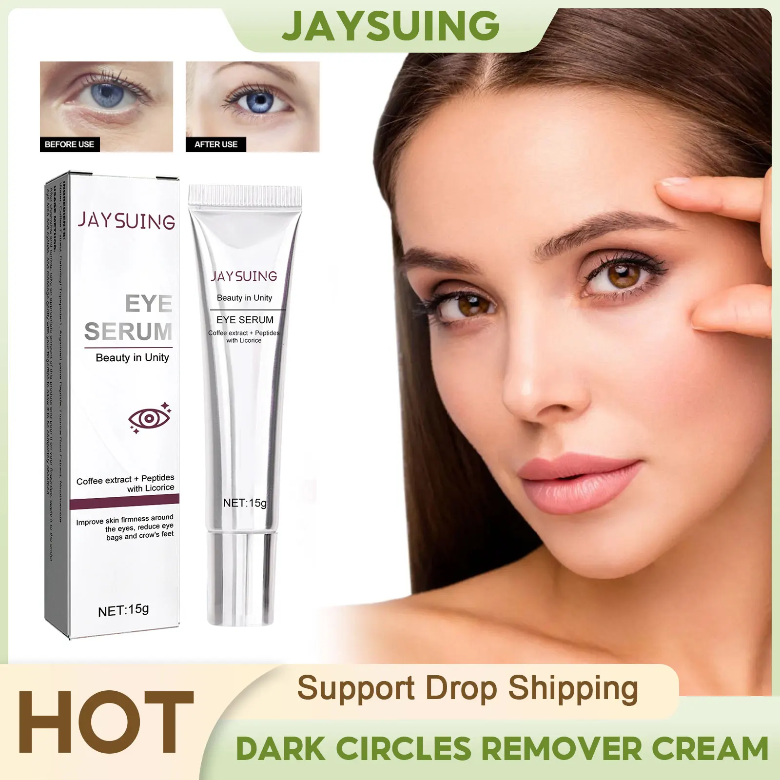 

Dark Circles Remover Cream Reduce Eye Bags Puffiness Fade Fine Lines Wrinkle Firming Brightening Nourishing Anti Aging Eye Cream