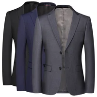 Blazer nouveaux hommes mode affaires couleur unie Style britannique travail professionnel marié robe de mariée meilleur homme Blazer veste 1