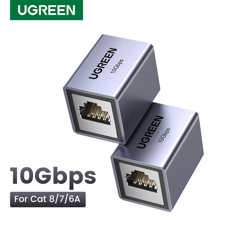 Ugreen-adaptador de Cabo Ethernet Conector Rj45 10gbps Extensão de Rede para Cat8 Cat7 Cat6 Gigabit Fêmea para Fêmea
