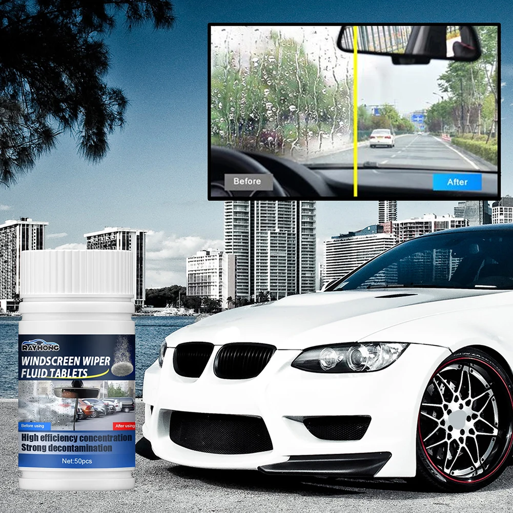 150-500 Pieces Car Windshield Glass Concentrated Washer Tablets Windshield Wiper Fluid Solid Effervescent Tablets