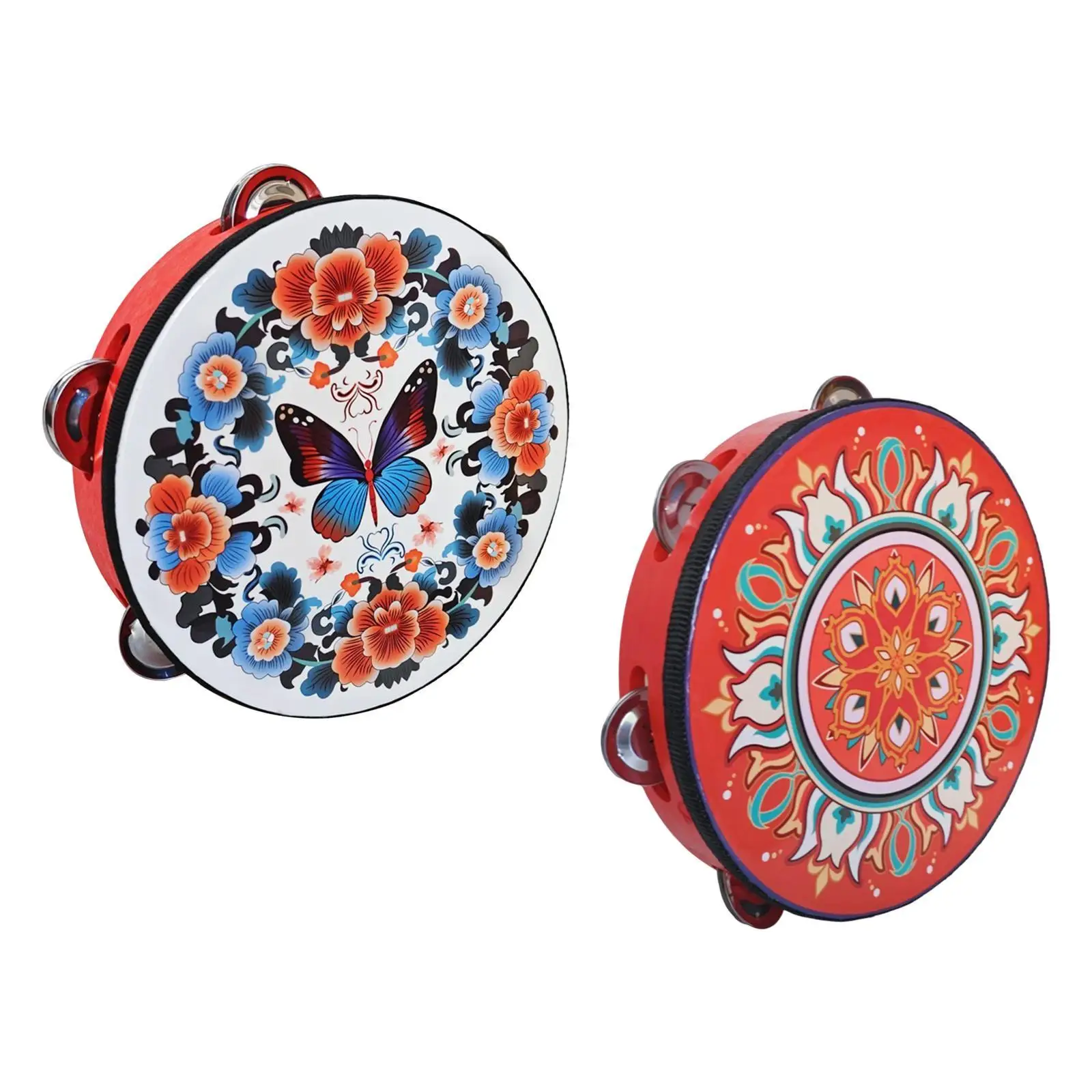 8 Inch Tambourine for Kids, Musical Instrument And Hand Drum for Family Activities