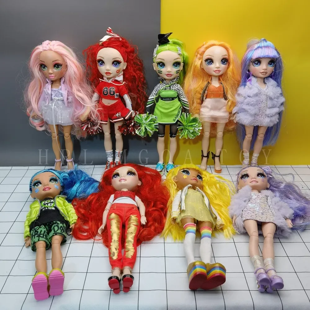 원래 멀티 스타일 28cm 무지개 중학교 큰 자매 인형 패션 드레싱 소녀 휴일 선물 어린이 장난감