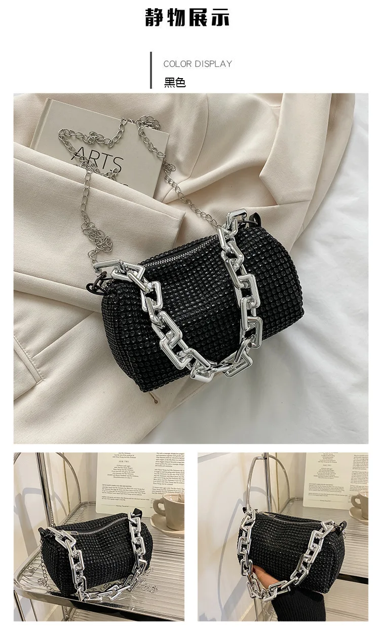 Bling Diamond Design Small Crossbody Messenger Bags for Women 2022 Summer Trend Luxury Fashion Travel Shoulder Handbags Purses