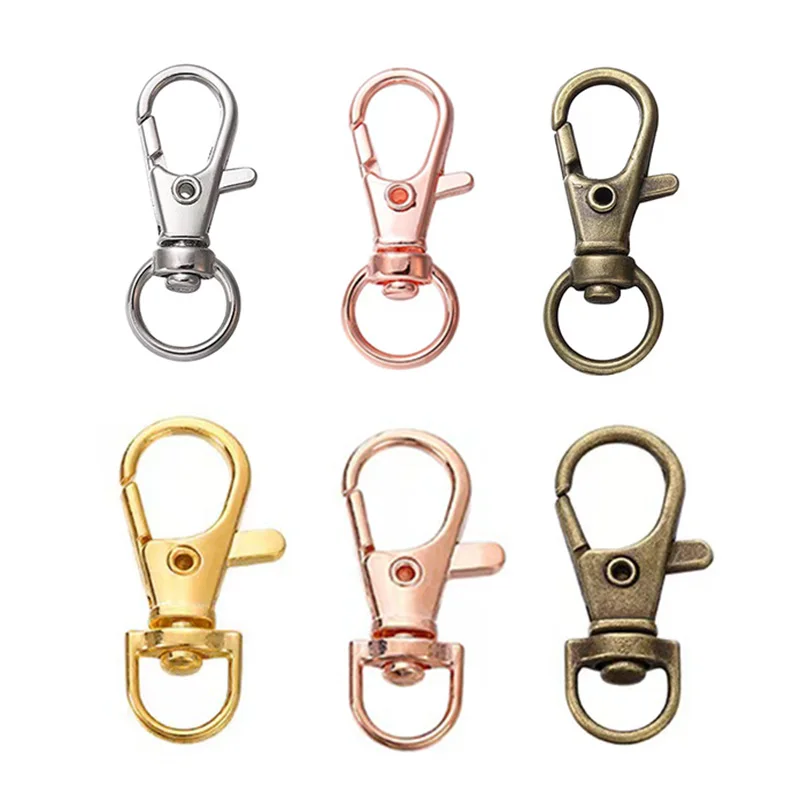 Swivel Clasps D Rings Lanyard Snap Hooks Keychain Clip Hook Metal Lobster Clasps for Key Rings Crafting Sewing 10/50 Pcs metal lobster claw clasps,metal snap hook,snap hook,snap hook keychain rings,metal keyring clasp