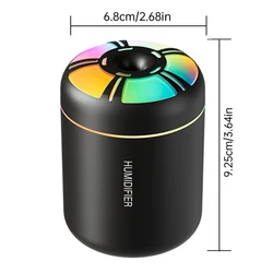 Compact USB Electric Aroma Diffuser & Essential Oil Purifier with LED Lights (180ml Black B)