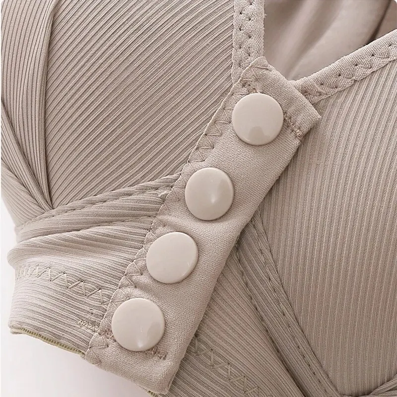 Womens Bra Front Buckle Sexy Push up Adjustable Thin Cup Breathable Comfortable Middle-aged Mom Ladies Underwear