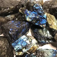 Pierre naturelle de labradorite 20-200g, minéral de guérison Reiki, spécimen de pierre de lune, collection, paysage d'aquarium, cristal brut 4
